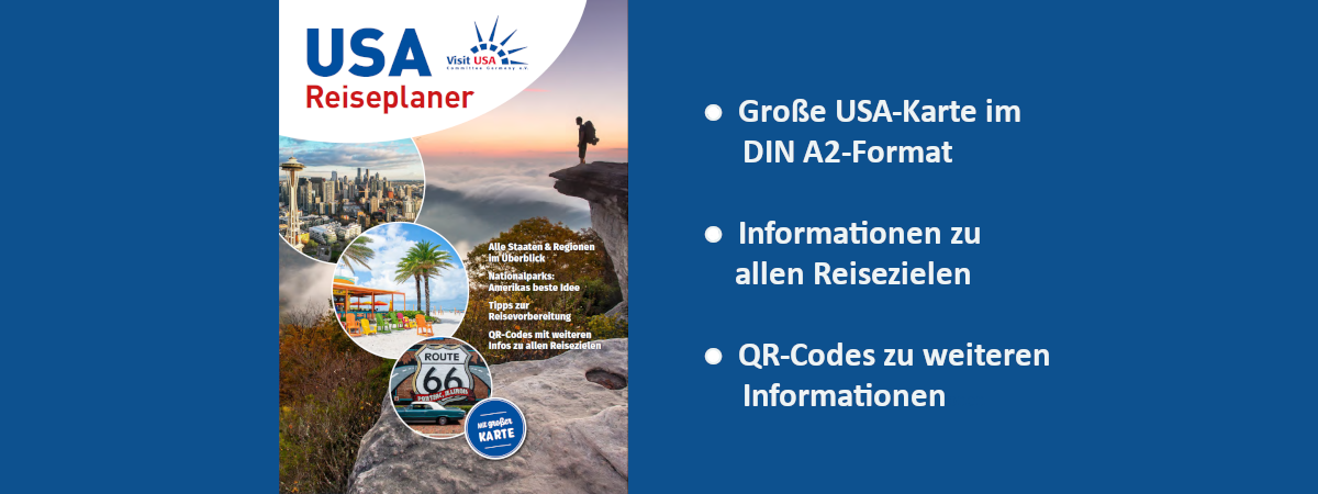 Kostenlosen USA Reiseplaner per Post oder als PDF erhalten