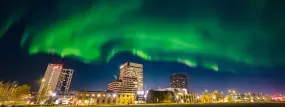 Northern lights over downtown Anchorage  | Northern lights over downtown Anchorage |   – Carl Johnson / Visit Anchorage
