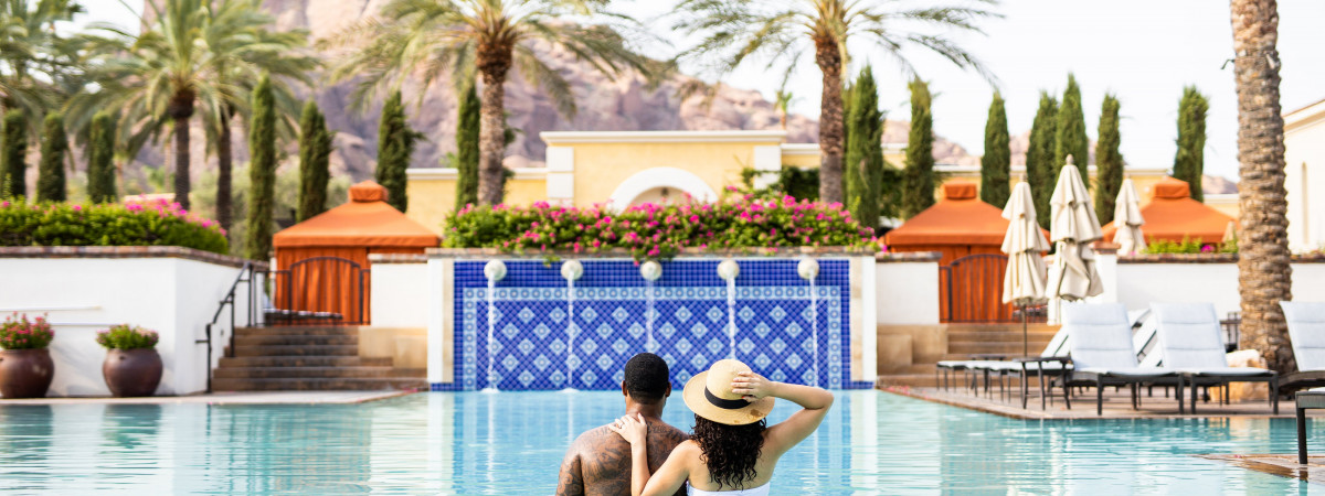 Enjoying the Oasis Pool at Omni Scottsdale Resort & Spa at Montelucia