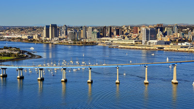 Coronado Bridge und Blick auf Downtown San Diego  – provided by San Diego Tourism Authority