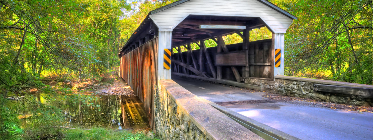 Covered Bridge in der Countryside of Philadelphia