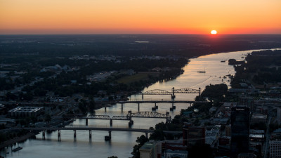 Arkansas Little Rock River Aerial View  – provided by Arkansas Tourism