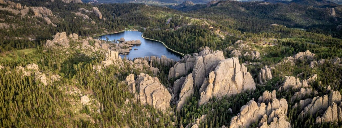 Die Black Hills in South Dakota von oben