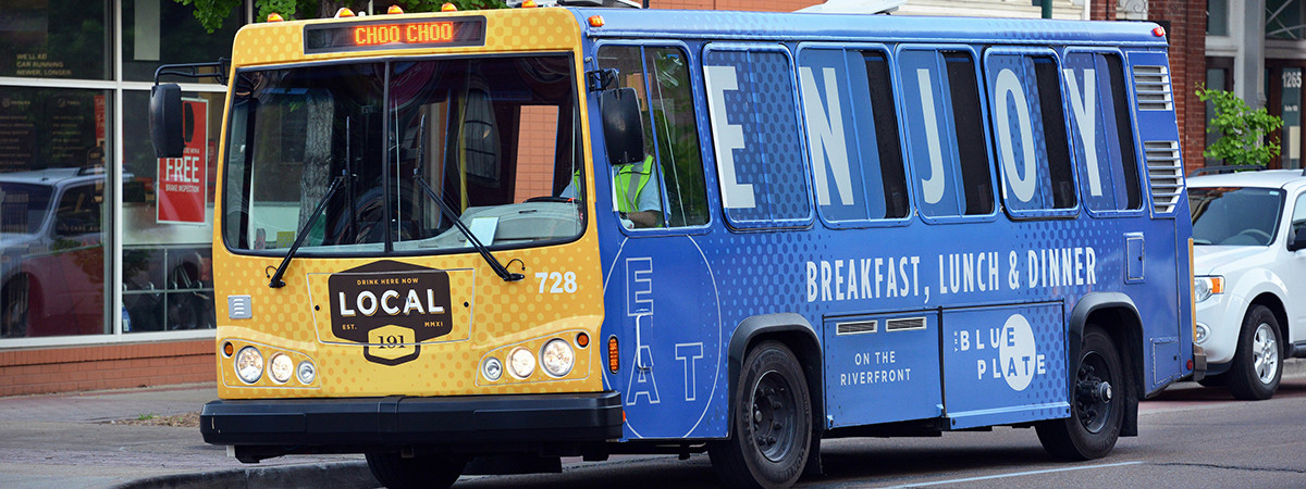 Eines der freien Elektro-Shuttles in Chattanooga