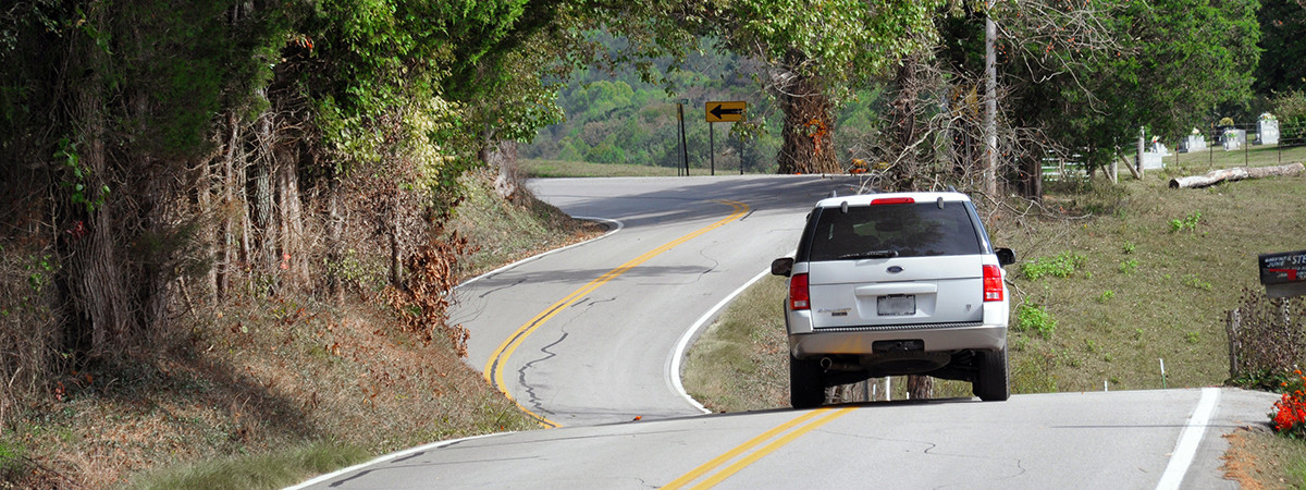 Country Roads in der Upper Cumberland Hochebene