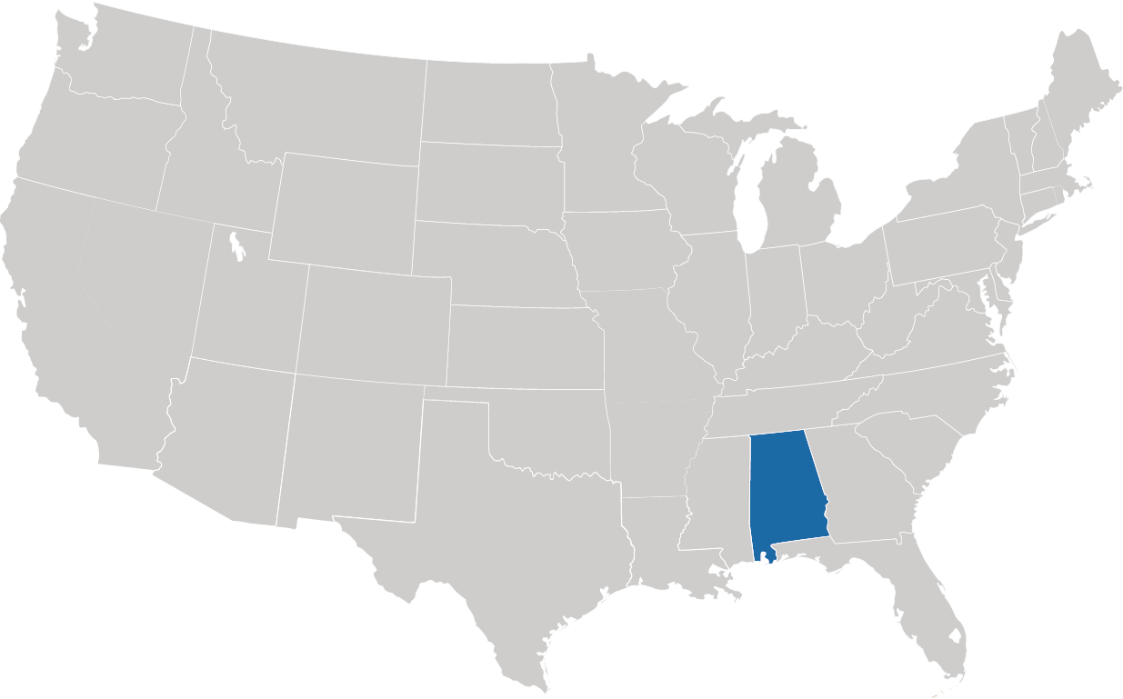 Alabama auf der Karte