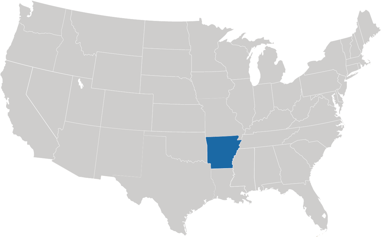Arkansas - "The Natural State" auf der Karte