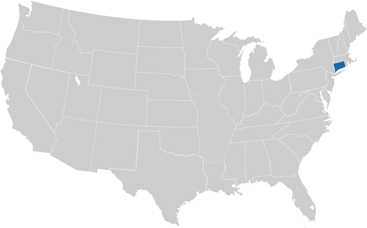 Connecticut auf der Karte