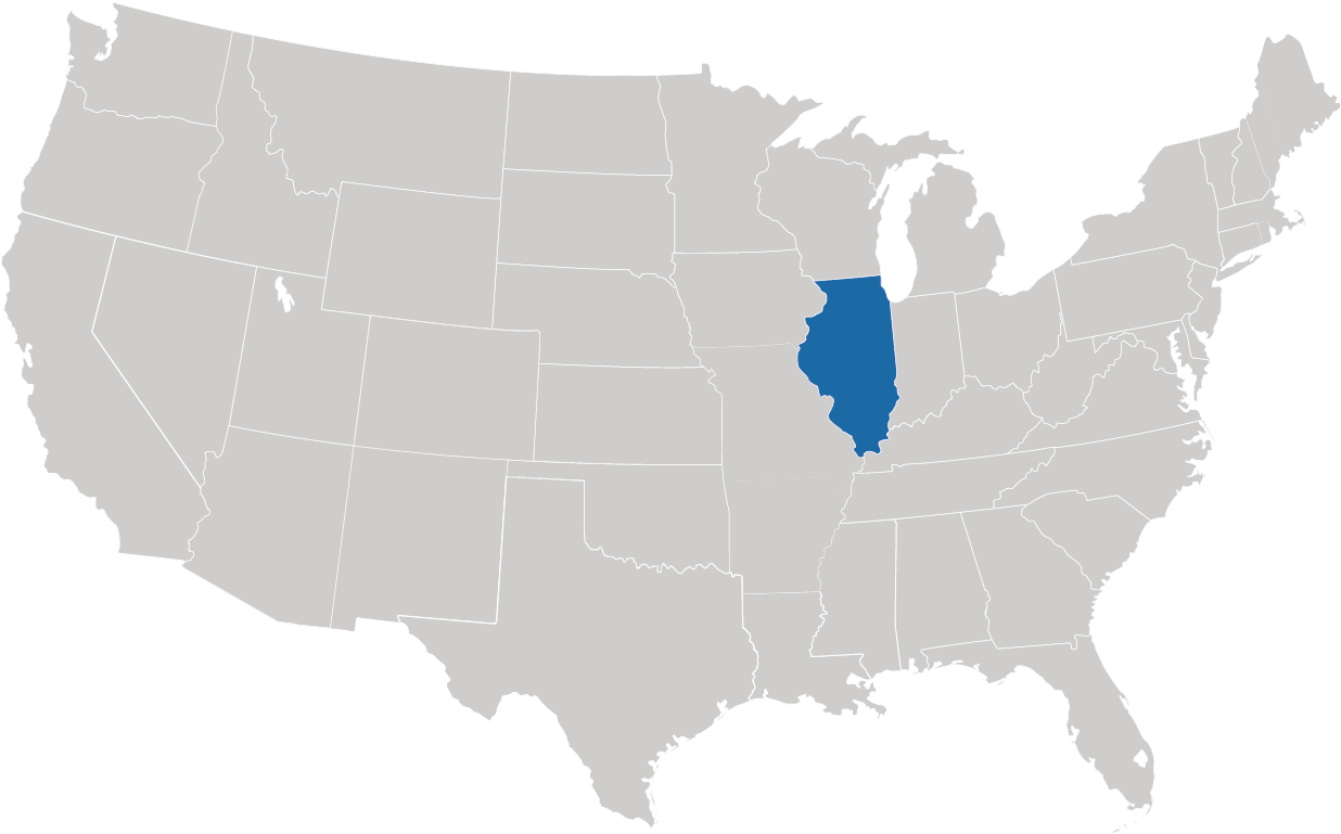 Illinois auf der Karte