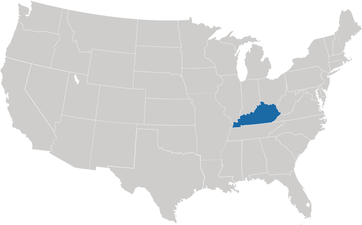 Kentucky auf der Karte