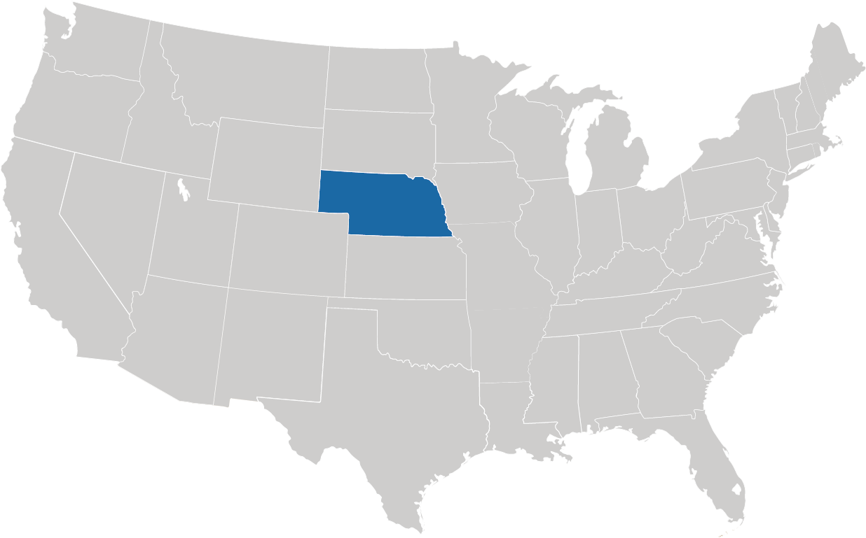 Nebraska auf der Karte