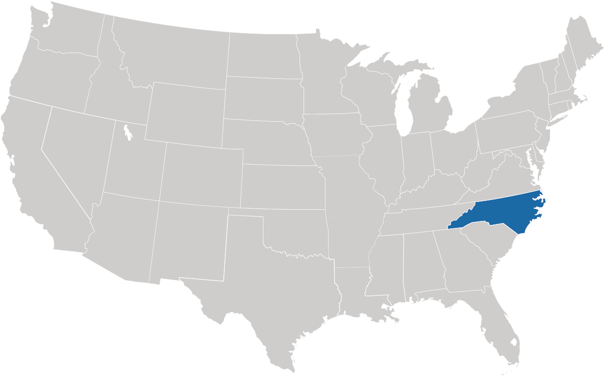 North Carolina auf der Karte