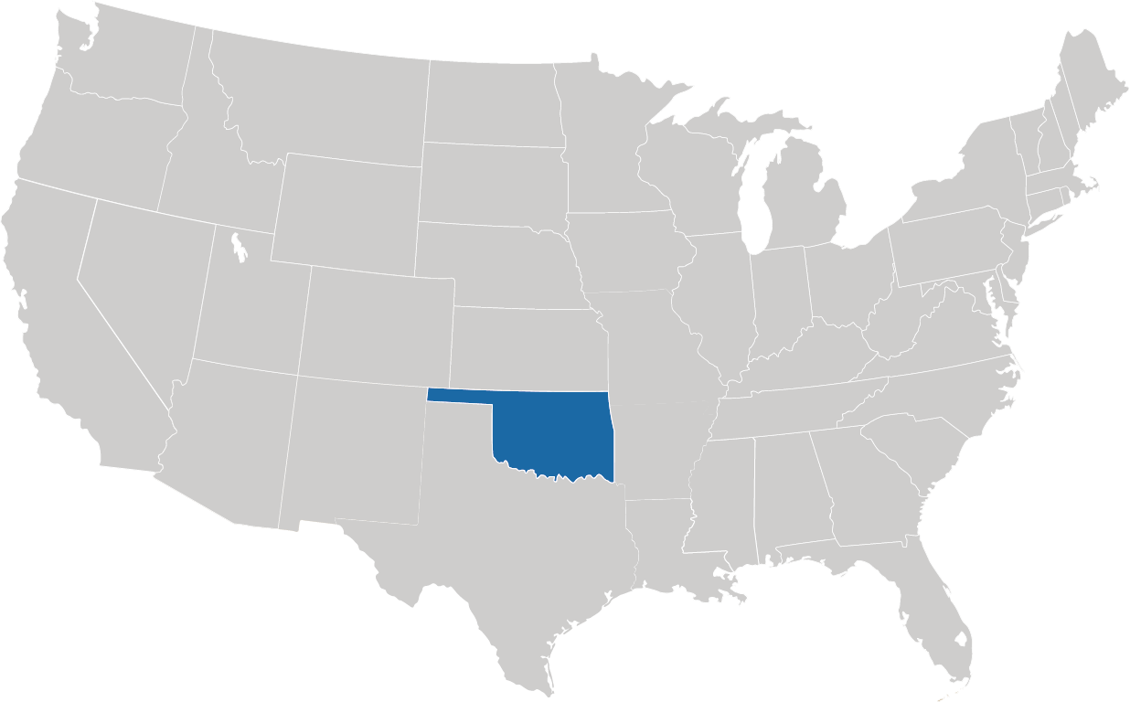 Oklahoma auf der Karte