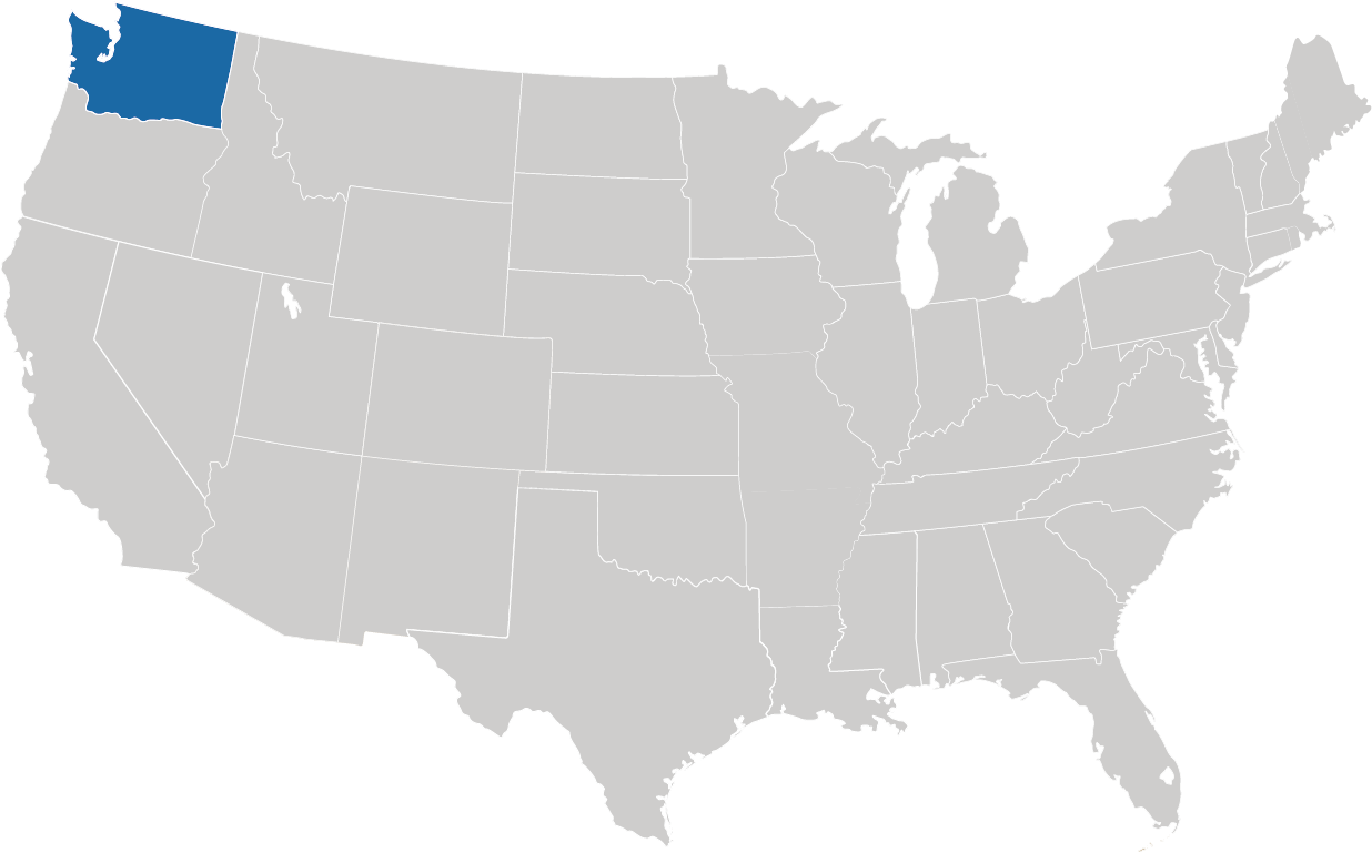 Washington State - der "Evergreen State" auf der Karte