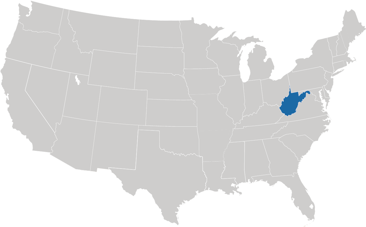 West Virginia auf der Karte