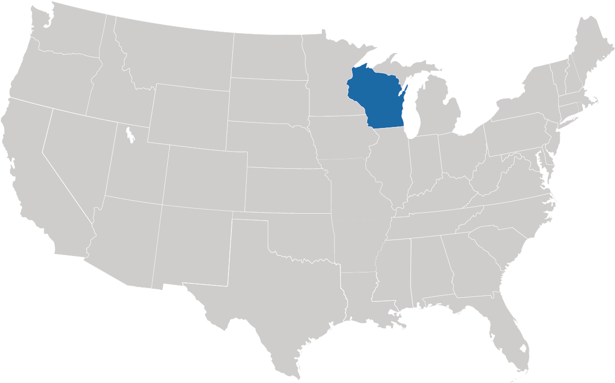 Wisconsin auf der Karte