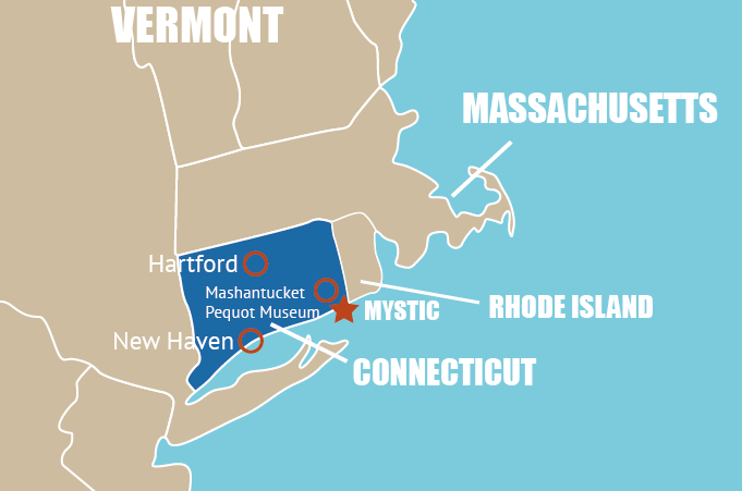 Highlight Karte von Connecticut