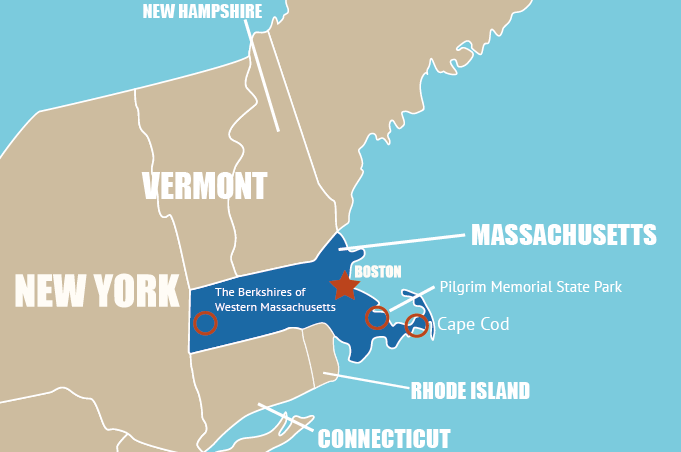 Highlight Karte von Massachusetts