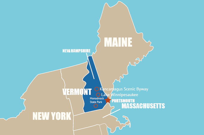 Highlight Karte von New Hampshire