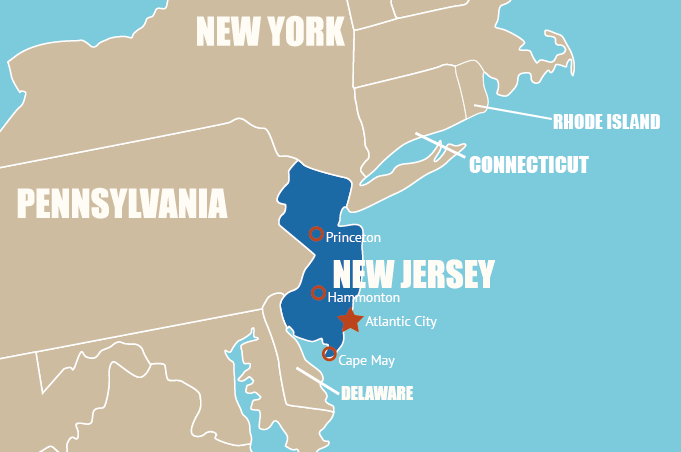 Highlight Karte von New Jersey